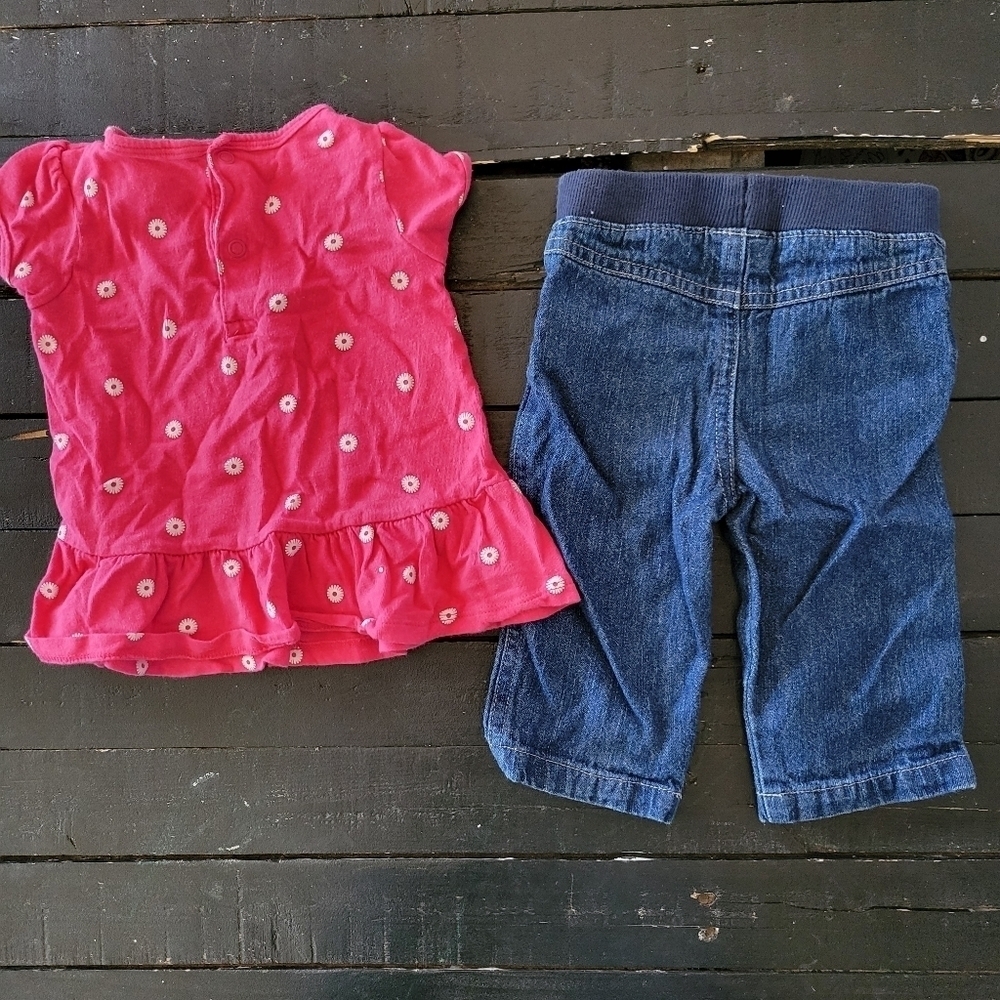 Child of Mine Carter's Garanimals Baby Girl Outfit 6-9 Months Pink White Floral - Picture 6 of 6